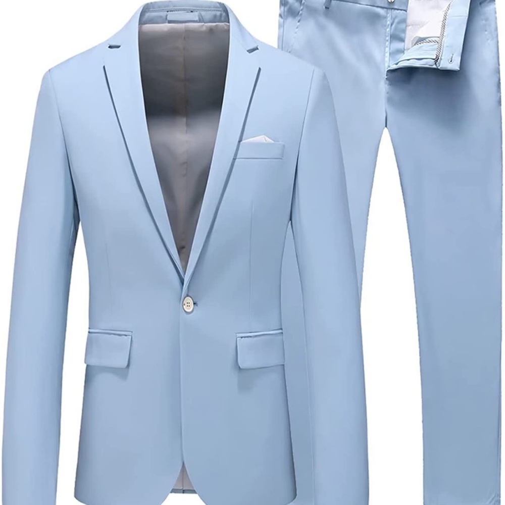 Baby blue suit